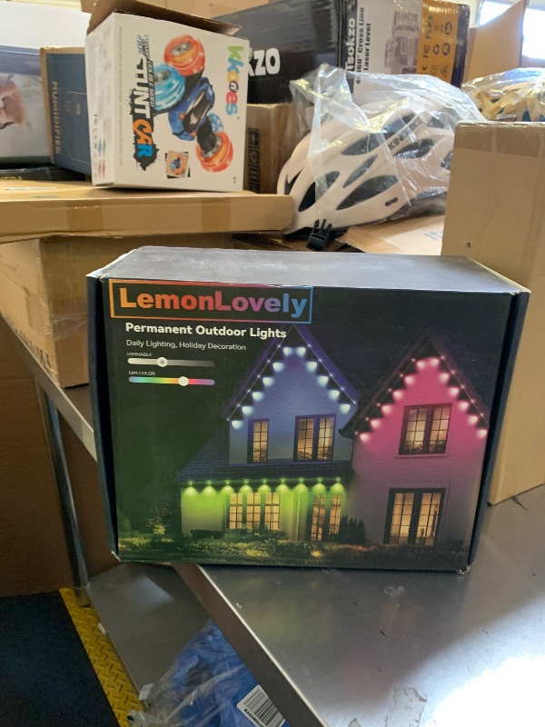 Photo 1 of lemonlovely Permanent Outdoor Lights Pro, 200ft with 100 LED Smart IC+RGBCW Christmas Halloween Eaves Lights for House Daily and Holiday Decor, IP67 Waterproof, with APP & Remote Control