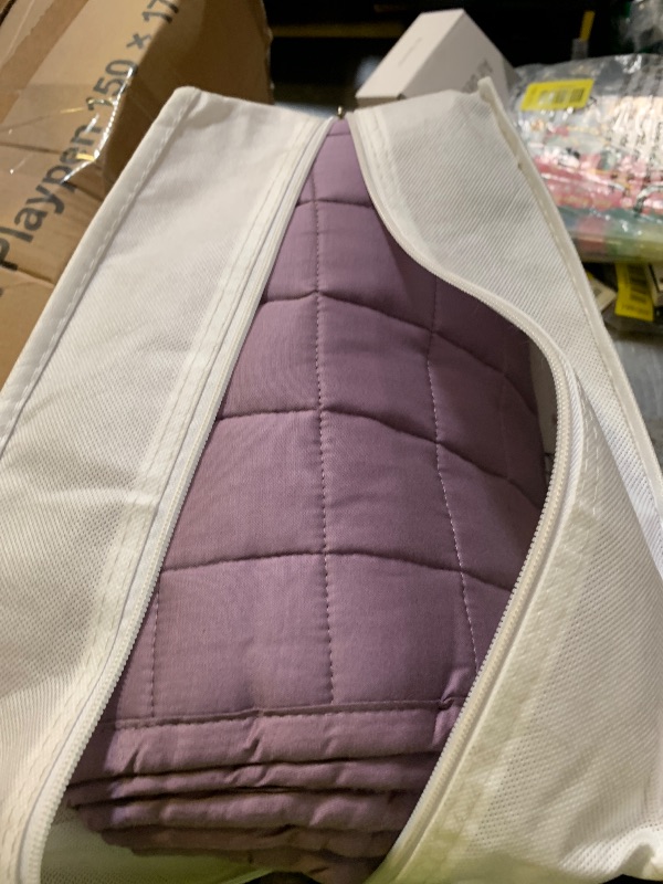 Photo 1 of YnM Exclusive Cooling Weighted Blanket, Smallest Compartments with Glass Beads, Bed Blanket for One Person of 140lbs, Ideal for Twin/Full Bed (48x72 Inches, Pounds, Fuchsia)