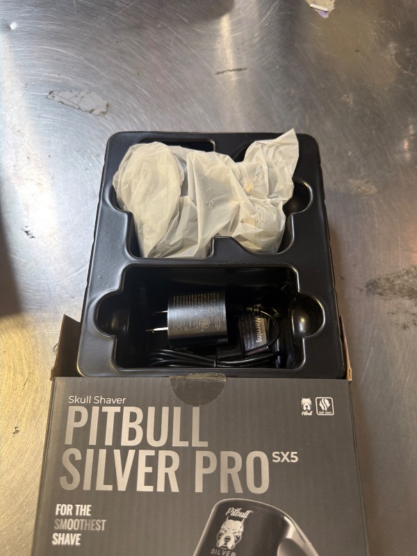 View 2 of Skull Shaver Pitbull Silver PRO SX5 — Head & Face Shaver for Bald Men | Cordless Wet/Dry Rotary Razor