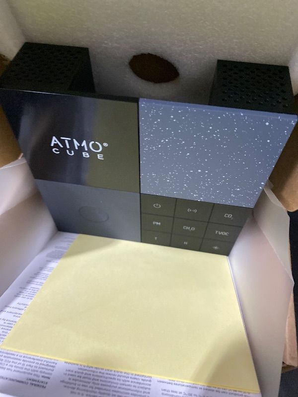 Photo 1 of Atmocube Professional 12-in-1 Indoor Air Quality Monitor – CO2, PM2.5, Formaldehyde (CH2O), TVOCs, NOx, Noise & Light Sensor – Wi-Fi, Ethernet & PoE Connectivity – Real-Time Smart Cloud Dashboard