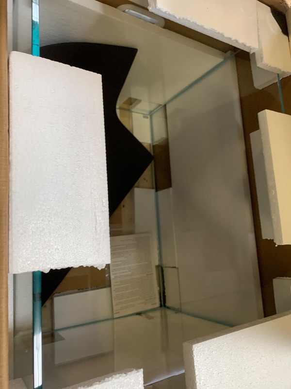 Photo 1 of Landen 60H 30 Gallon Rimless Low Iron Aquarium Tank, 23.6" W × 17.7" D × 17.7" H (60cm x 45cm x 45cm) 8mm Thickness with Black Nano Foam Leveling mat Included