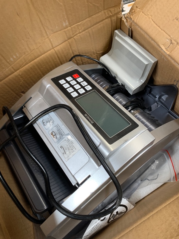 Photo 1 of PONNOR Money Counter Machine with Value Bill Count, Cash Counter for Dollar, Euro with UV/MG/IR/DD/DBL/HLF/CHN Counterfeit Detection, Add/Bat/Value Mode Bill Counting Machine with Large LCD Display