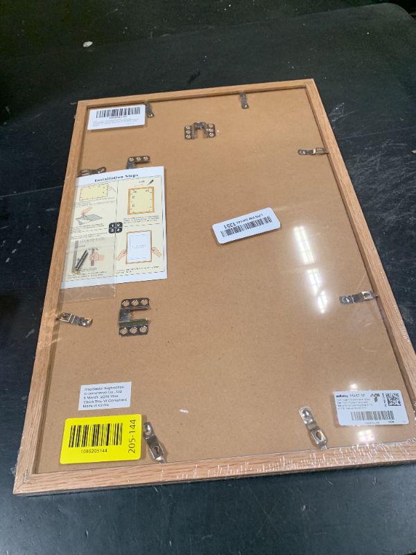 Photo 1 of 11x17 Picture Frame, Solid Oak Wood 11x17 Poster Frame with Mat to 8x12