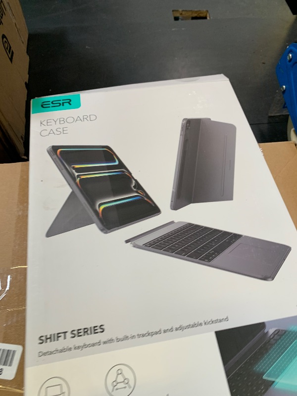 View 2 of ESR for iPad Pro 13" Case with Keyboard (M5/M4, 2025/2024), Magnetic Detachable Keyboard, Portrait/Landscape Modes, Large Click-Anywhere Trackpad, Backlit Keys, Shift Series, Dark Gray