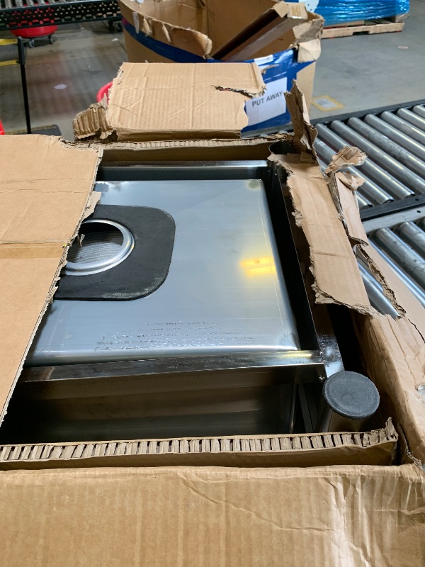 Photo 1 of Commercial Sink with Drainboard Stainless Steel Utility Sink with Pull-out Faucet Free Standing Single Bowl Kitchen Sink with Workbench for Restaurant Garage Outoor, 21.7"D x 47.2"W x 37"H, Right Bowl