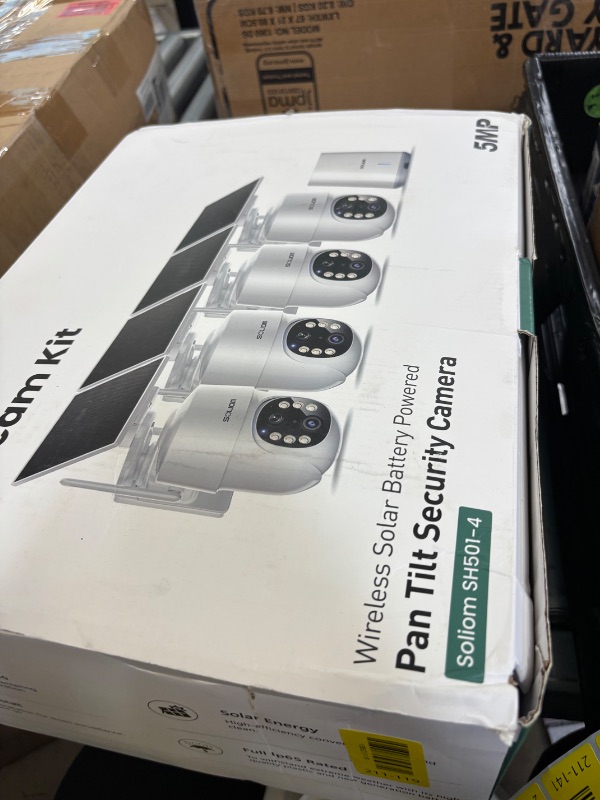 Photo 1 of SOLIOM- 5MP Security Cameras Wireless Outdoor, No Subscription & Solar Powered,4-Cam Pack Cameras for Home Security with 360° Auto Motion Tracking, 3K Color Night Vision,5G & 2.4G Router Compatible