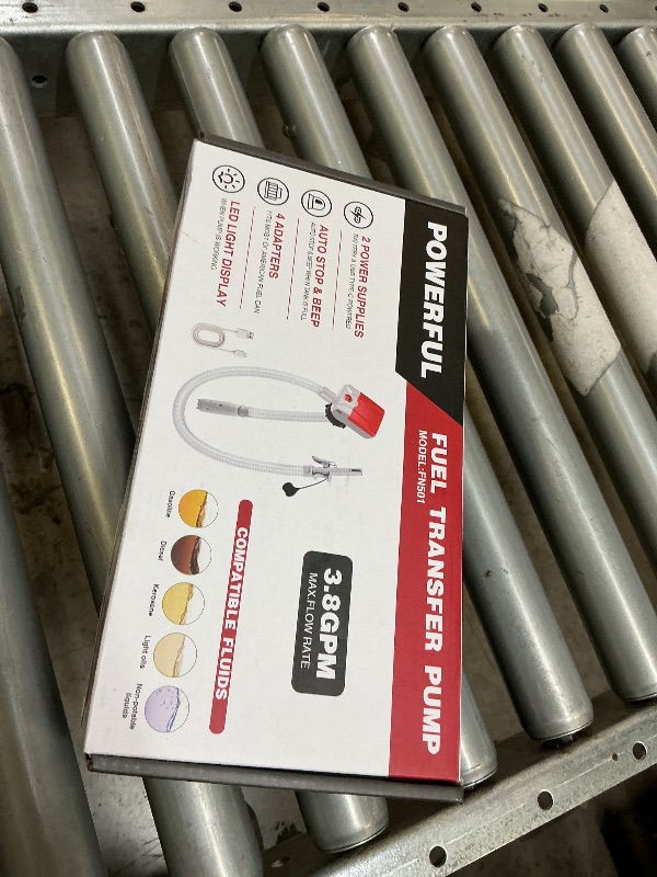 Photo 1 of FEEDRON Automatic Fuel Transfer Pump with Auto-Stop 3.8 Gallon per Min 51 Extra Long Hose Battery or USB Powered 4 Can Adapters Fast and Safe Portable Gas Can Pump for Oil Diesel Gasoline.
