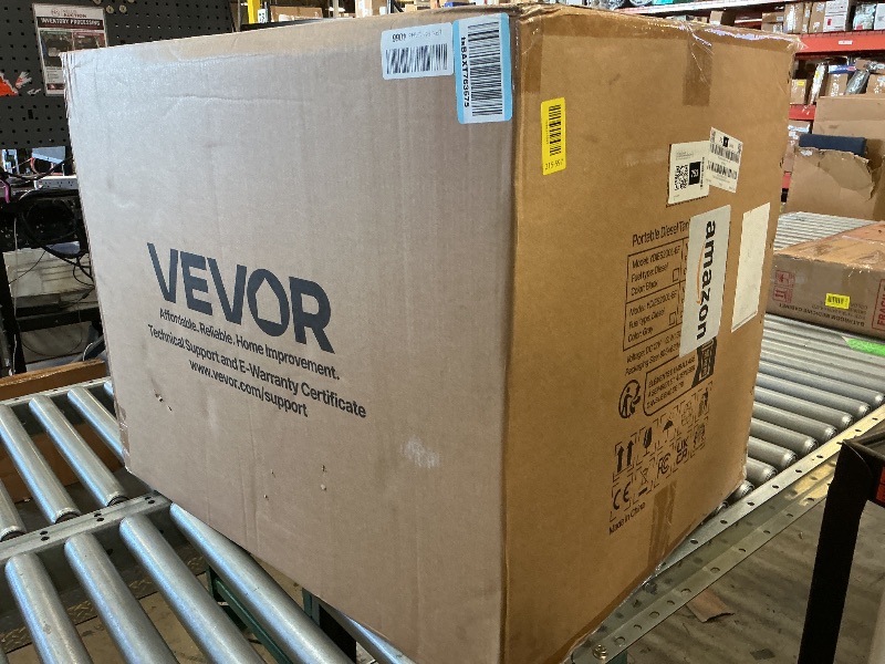 Photo 1 of VEVOR Portable Diesel Tank, 58 Gallon Capacity & 10 GPM Flow Rate, Fuel Tank with 12V Electric Transfer Pump and 13.1ft Rubber Hose, PE Diesel Transfer Tank for Easy Fuel Transportation, Red