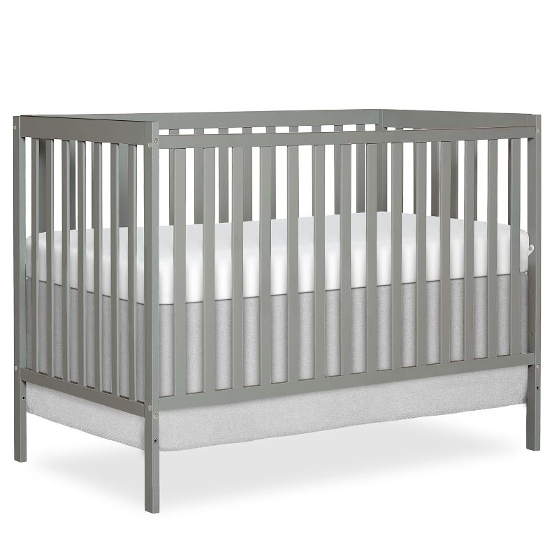 Photo 1 of Dream On Me Synergy 5-in-1 Convertible Full Size Baby Crib, GREENGUARD Gold | BSA Verified, ASTM & CPSC Tested, 3-Position Mattress Support, Converts to Toddler, Day and Full Size Bed, 50 Lb, Cool Grey