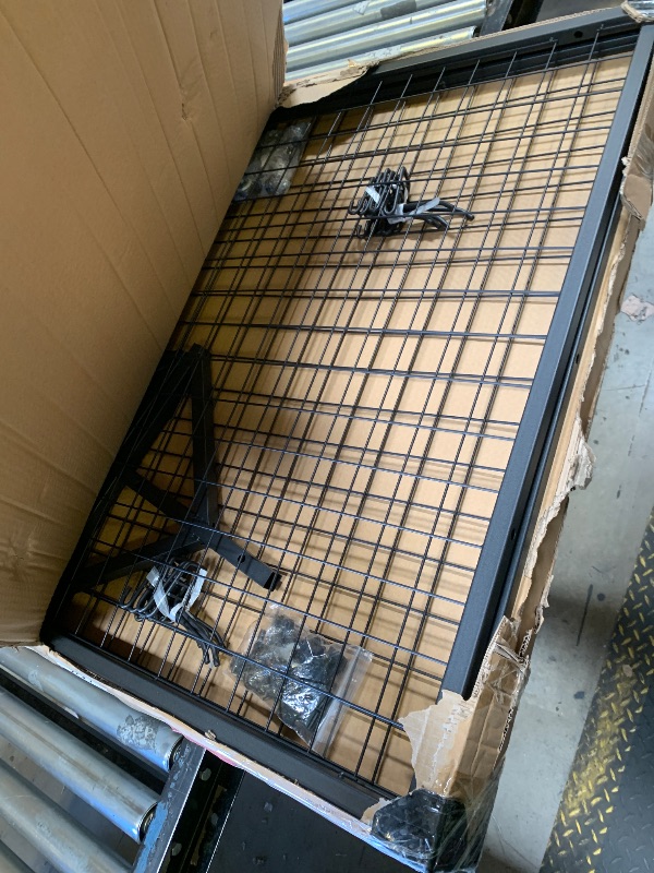 Photo 1 of 2 Packs 3' x 6' Grid Wall Panels Display Stand with Wheels, Heavy Duty Wire Grid Wall Rack for Retail, Craft Fairs & Art Shows, Mobile Floor Standing Fixture with 20 Hooks, Black