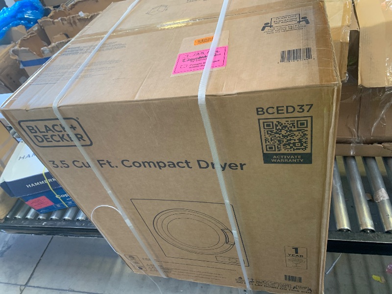 Photo 1 of BLACK+DECKER 3.5 Cu. Ft. Portable Dryer, 13.2 lb. Capacity, 120V, BCED37 (factory sealed)