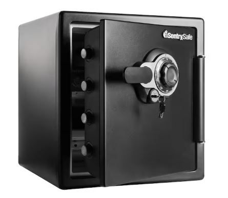 Photo 1 of 1.2 cu. ft. Fireproof & Waterproof Safe with Dial Combination Lock and Dual Key grey