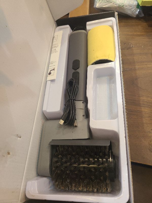Photo 1 of 2026 New Electric Grill Brush with 3 Replacement Head,3-Speed Power Control,Cordless Rechargeable Grill Cleaning Brush with Adjustable Angle,Cleaning Tool for Outdoor BBQ,No Bristle Shedding-Gray