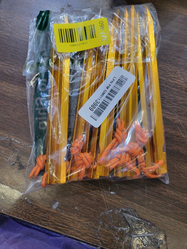 Photo 1 of 12 Pack Tent Stakes 7075 Ground Camping Stakes Non-Rust Metal Tent Pegs