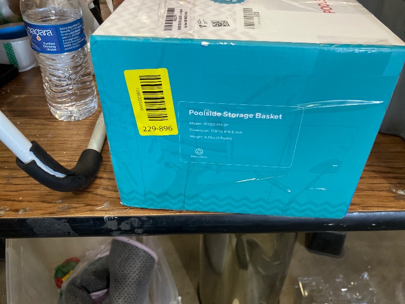 Photo 1 of [PATENTED] POOLHACKER 2026 Upgrade 2 Sets Poolside Storage Basket - Original Above Ground Pool Accessories, Swimming Pool Storage Basket with Pool Cup Holder, Poolside Storage to Organize Cup Towel