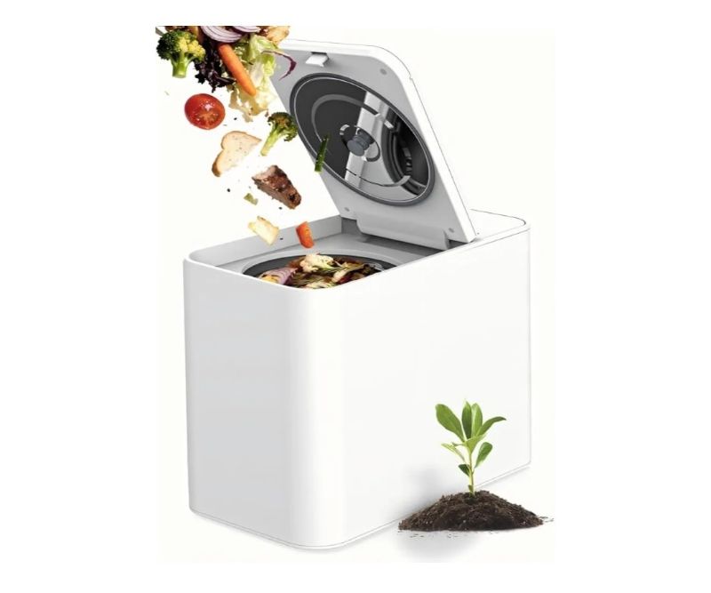 Photo 1 of 3L Large Capacity Compact Electric Kitchen Composter, Odorless Smart Countertop Compost Bin with Self-Cleaning & Digital Display, Converts Food Waste into Fertilizer in 4-6 Hours for Indoor Use