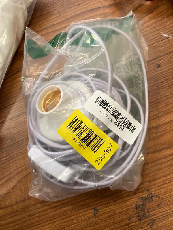 Photo 1 of 15ft Light Socket with Cord E26/ E27 Light Bulb Socket with On/Off Switch Hanging Light Cord Extension,for Balcony, Garage Installation Lighting