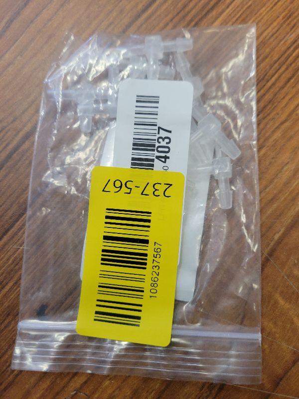 Photo 1 of 10 Pcs 1/8" Tee Connector 3 Way Equal Splicer Tee Fitting Hose Barb Splicer Plastic Hose Splitter Barb Tees Tube Adapter Fittings for Air Line Aquarium T Connector