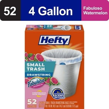 Photo 1 of  Hefty Small Trash Bags Fabuloso Watermelon Scent 4 Gallon 52 Count 