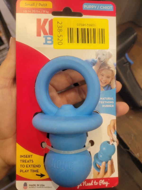 Photo 1 of KONG® Puppy Binkie Stuffable Dog Toy Blue Small for Beginner Chewers