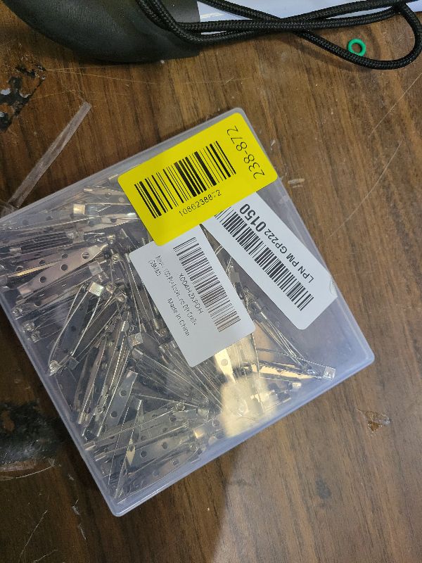 Photo 1 of 100 Pcs Locking Pins Backs Safety Clasp Brooch, Silver Brooch Pin, Bar Pin, for Name Tags, Jewelry Making and DIY Crafts (38MM)