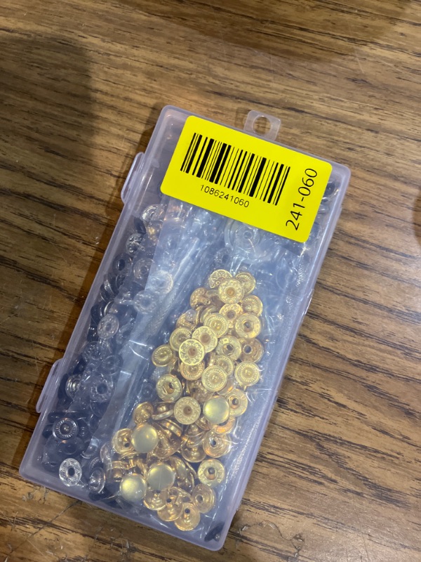 Photo 1 of 100 Sets Leather Snap Fasteners Kit, 10mm Snaps Button, Metal Snap Buttons Press Studs with 4 Install Tools 4 Colors for Leather Bag Clothes Jackets Jeans Wears Bracelets Fashion DIY Sewing