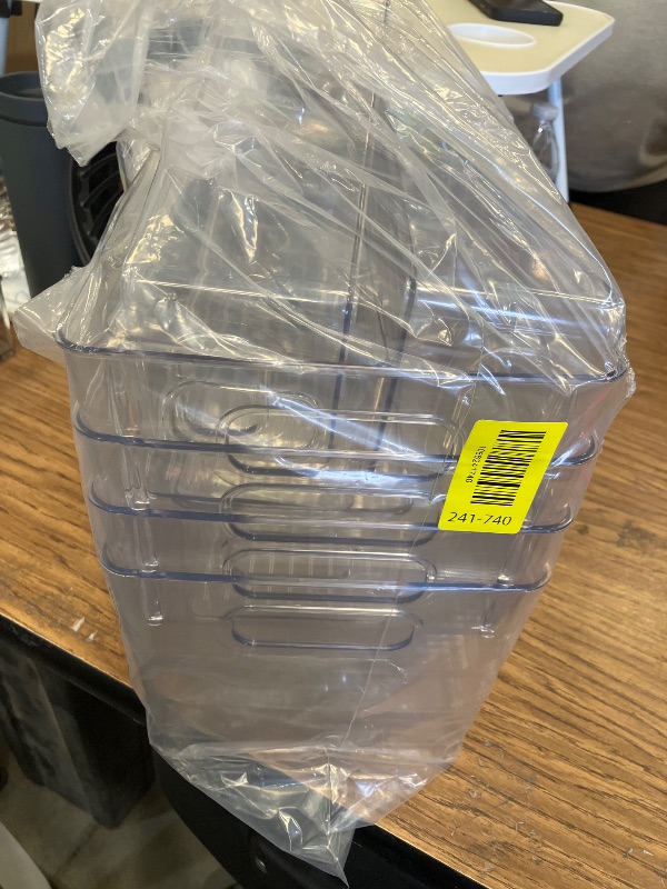 Photo 1 of 10 Pack Plastic Clear Bins for Organizing- With Handle -11? Large Pantry Organizer Bins for Shelves Snack,Food or Cleaning Supplies,Fridge Organizers and Storage,Acrylic Kitchen Storage Containers