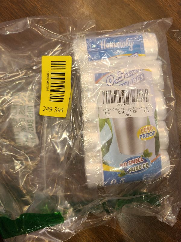 Photo 1 of 0.5 Gallon 250 pcs Mini Clear Trash Bags, Tiny Strong Garbage Bags,Small Plastic Bags for Desktop Trash Bin, Tiny Bathroom Trash Can Bin Liners,Mini Bags for Waste Basket Liner,Fit 2 Liters-Clear