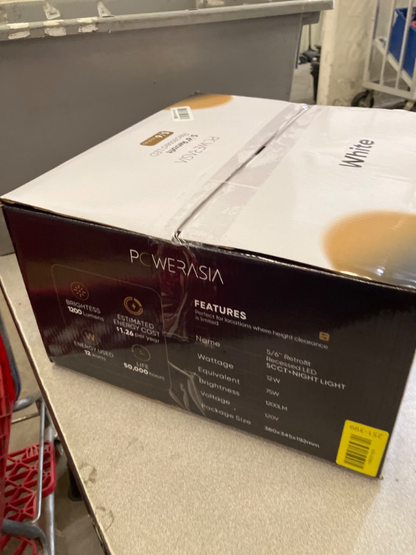 Photo 1 of 12 Pack 5/6 Inch LED Can Lights with Night Light, Metal 5CCT Retrofit Recessed Lighting Selectable 2700K-6000K Dimmable, 12W=75W, 1200LM Downlight with Metal Smooth Trim - ETL and Energy Star