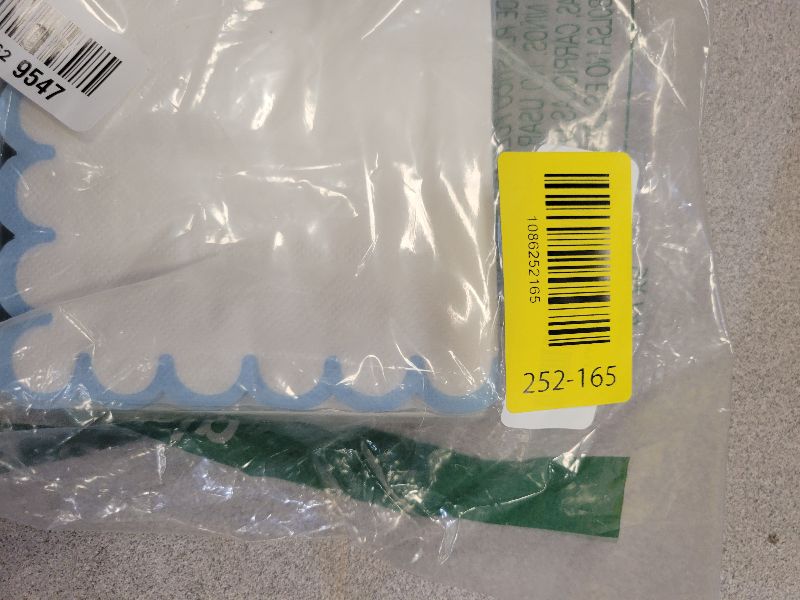 Photo 1 of 100 Pack Cocktail Napkin 2-Ply Scalloped Edged Light Blue Napkins 5 x 5IN