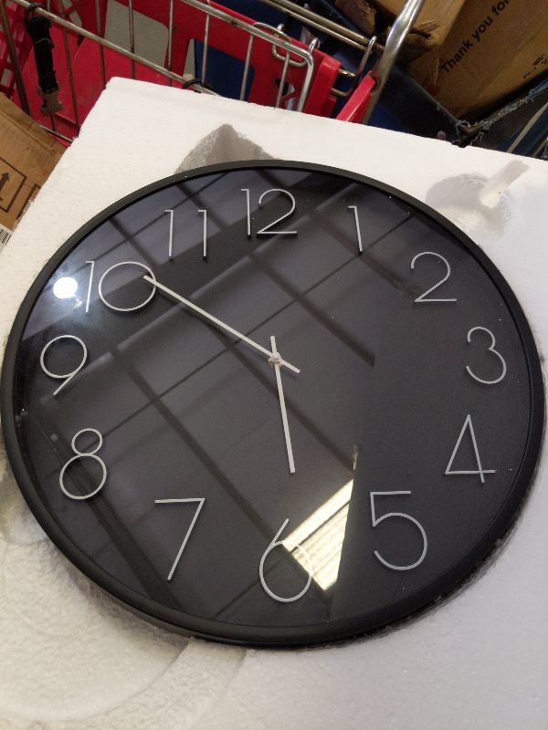 Photo 1 of 18" wall clock, minimalist, black