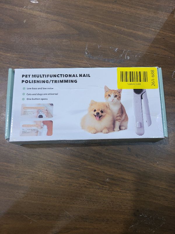 View 2 of 2-in-1 Cat Nail Clippers & Dog Nail Clippers with Light, Rechargeable Pet Nail Trimmer for Dogs & Cats, Quiet Electric Nail File with Safety Guard, Nail Catcher & 3 Speeds for Small Medium Large Pets