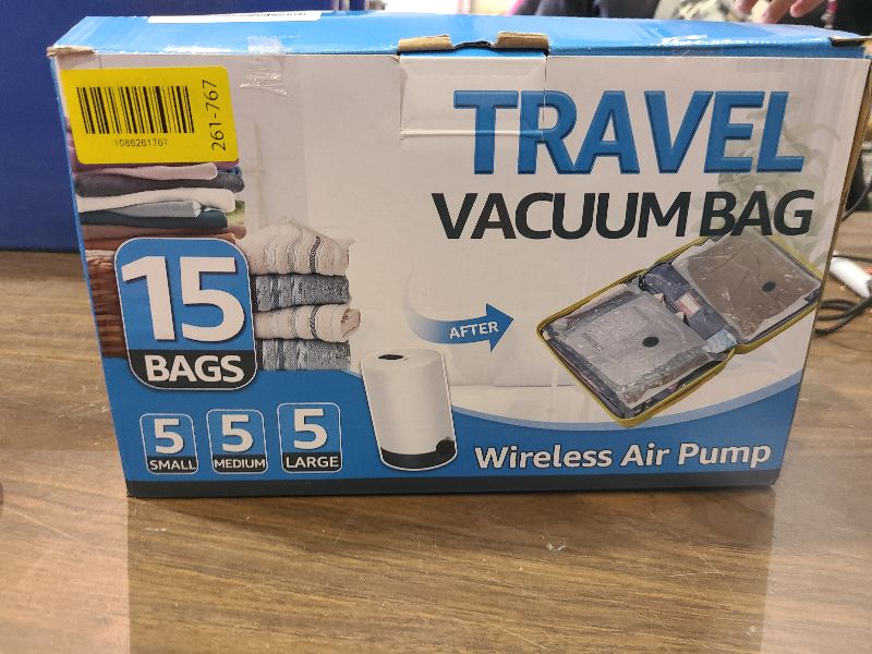 Photo 1 of 15 Packs Vacuum Bags for Travel with Rechargeable Pump, 3 Sizes Vacuum Seal Bags for Clothing, Compression Vacuum Travel Bags for Luggage, Vacuum Packing Bags for Closet Organization
