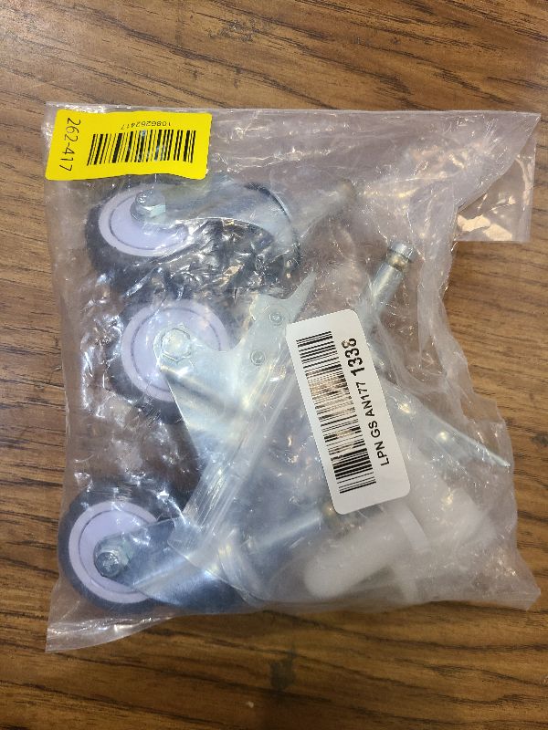 Photo 1 of 2-Inch Swivel Stem Caster, 7/16-Inch Diameter Grip Ring Stem Rubber Wheel, Thermoplastic Rubber TPR Replacement Wheels - 4 Pack(2 Brakes 2 Swivel)