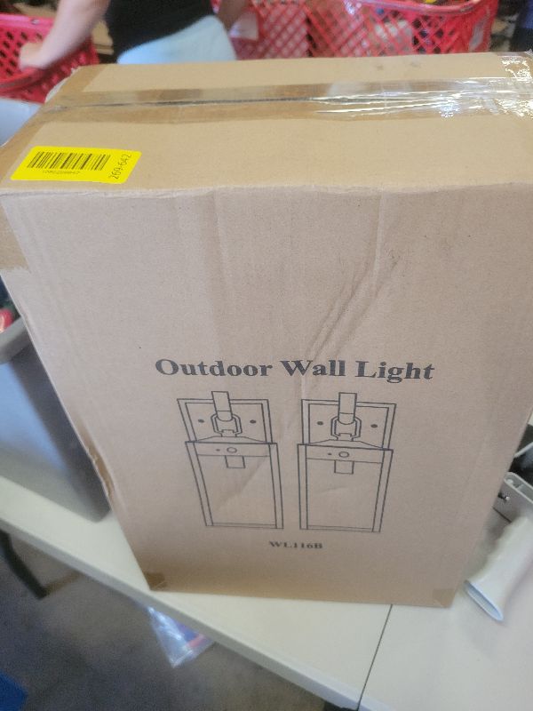 Photo 1 of 18'' Large Motion Sensor Outdoor Lights 2 Packs, Dusk to Dawn Exterior Lighting Fixtures, Modern Black Outdoor Sconces Porch Light for House, Outside Farmhouse Wall Lanterns for Front Door, Garage