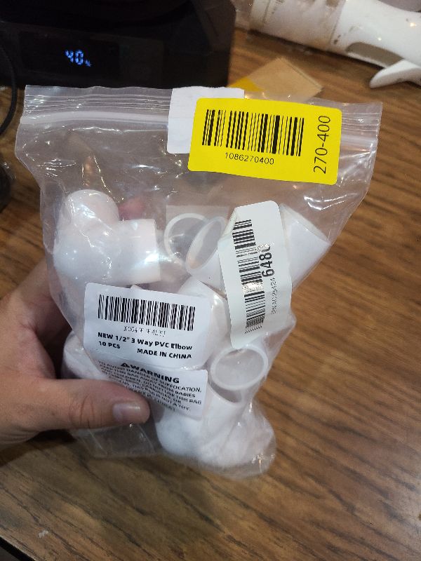 Photo 1 of 1/2 Inch 3 Way Elbow Tee PVC Fittings, Furniture Grade SCH40 PVC Tee Elbow Corner Connectors for DIY Furniture, Greenhouse & PVC Structures, 10-Pack