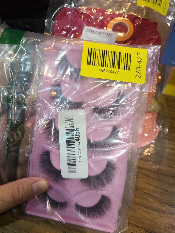 Photo 1 of 3D False Eyelashes, 3D Faux Mink Fake Eyelashes Handmade Dramatic Thick Crossed Cluster False Eyelashes Black Nature Fluffy Long Soft Reusable,Style 1 (5 Pairs)