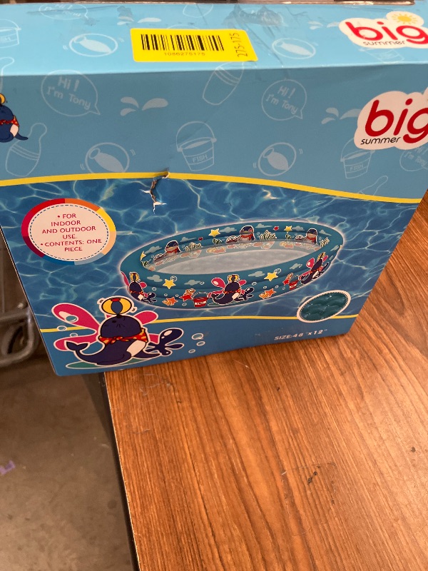 Photo 1 of 3 Rings Kiddie Pool for Toddler, 48”X12”?Kids Swimming Pool, Inflatable Baby Ball Pit Pool, Small Infant Pool (Blue)