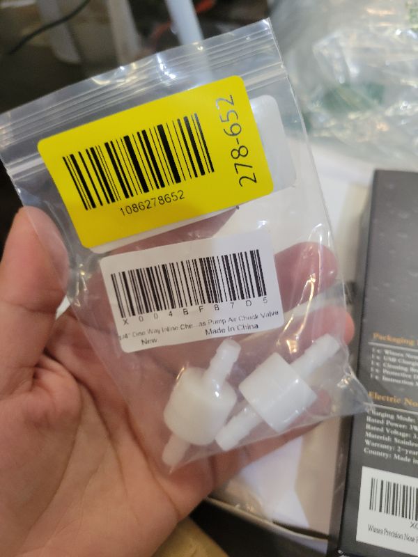 Photo 1 of 1/4" One Way Inline Check Valve 2 Pcs, Non Return Ozone Resistance PVDF Plastic One-Way Fuel Oil Water Gas Pump Air Check Valve