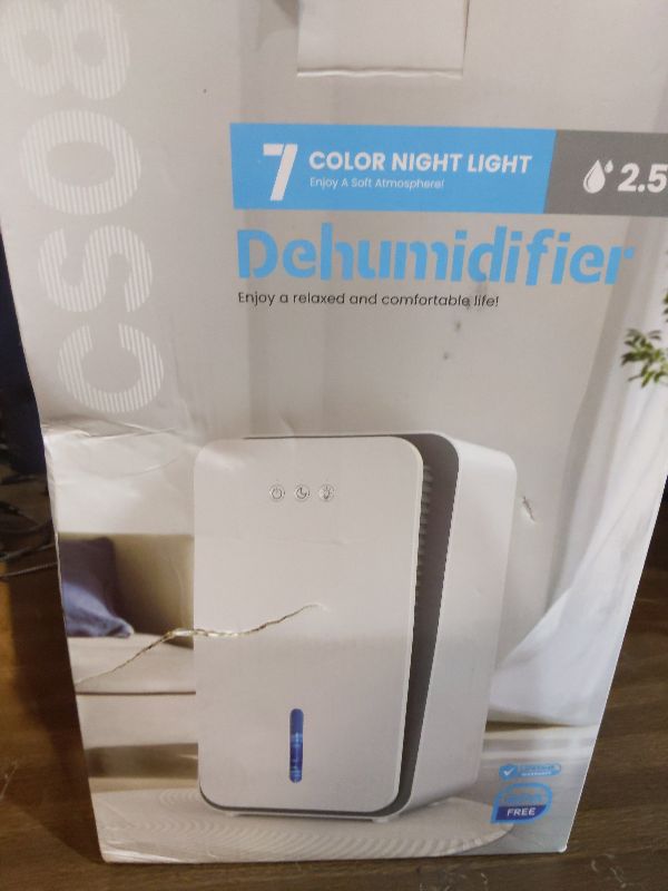 Photo 1 of 1000 sq.ft Dehumidifier for Home, Dehumidifiers for Basement, Bathroom, Bedroom with Auto Shut Off and Drain Hose, Built-in Aromatherapy Diffuser, 7 Colors LED Light, Quiet Sleep Mode(White)
