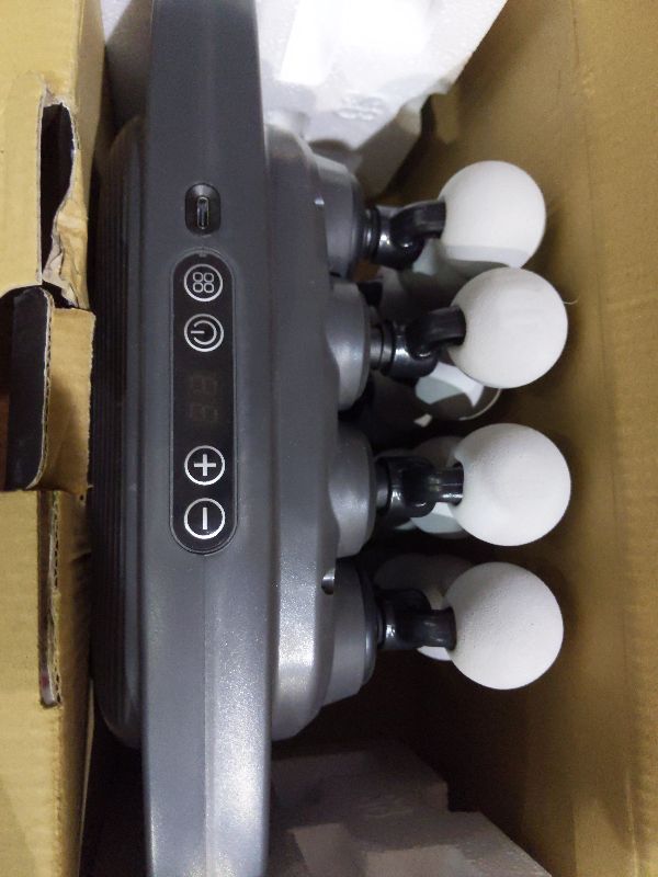 Photo 1 of 16 Head Massage Gun Deep Tissue, Multi-Head Percussion Massager with 30 Speeds & 3 Modes, Red Light Therapy, Muscle Massager for Back, Legs, Waist, Buttocks, Quiet Powerful Body Massager, Gray
