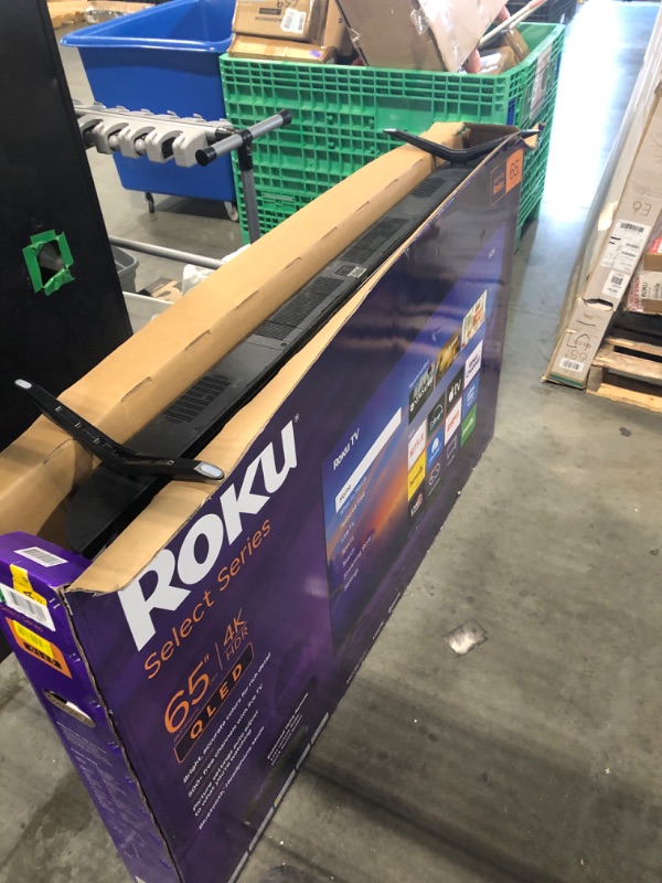 Photo 1 of ***BROKEN, SOLD FOR PARTS*** Roku 65" QLED 4K Smart TV