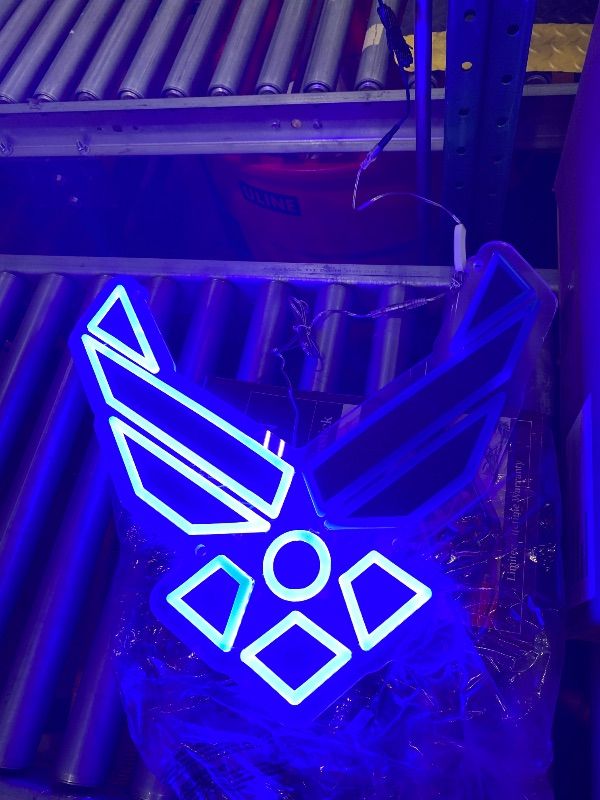 View 3 of [Turns on Half] Neonific US Air Force Symbol LED Neon Sign - 19"x17"