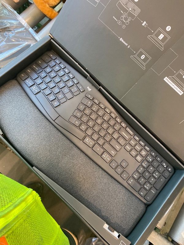 View 3 of [Missing Receiver] Logitech Ergo K860 Wireless Ergonomic Split Keyboard with Wrist Rest