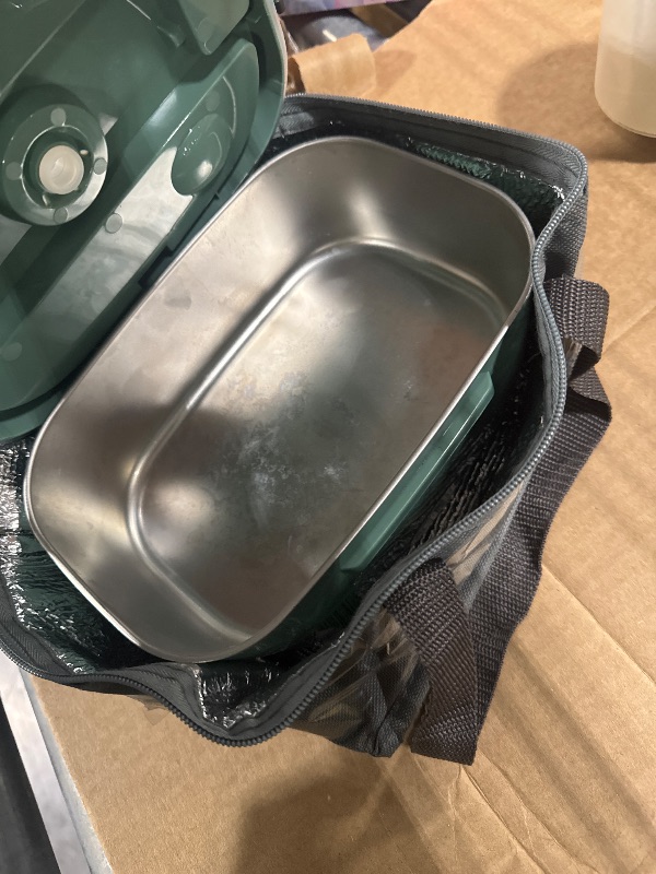 Photo 1 of ***No Cord**dew Electric Heated Lunch Box, 100W Fast Heating, 1.5L Food-Grade 304 Stainless Steel, 12V/24V/110V Portable Food Warmer for Car Truck Office Adults, Lonchera Electrica Portatil (Green)