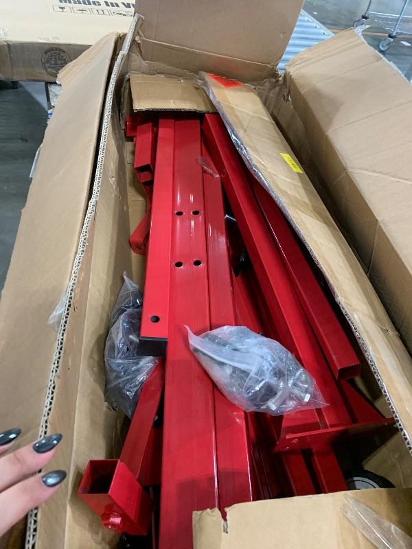 Photo 1 of ***SIMILAR ITEM*** DEXSO 2 Ton Hydraulic Engine Hoist Cherry Picker, 4400LBS, Red