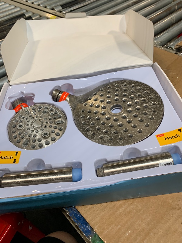 Photo 1 of **USED** MakeFit Dual Filtered Rain Shower Head Combo, High Pressure Handheld Shower Head with Adjustable Bar - Rainfall Shower Head And Showerhead with Filter for Hard Water - Removes Chlorine(Brushed Nickel)