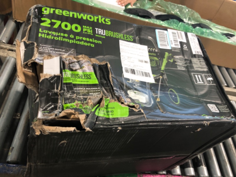 Photo 1 of ** NEW *** Greenworks 2700 PSI (2.3 GPM Max) Brushless Electric Pressure Washer (15°, 25°, 40°, Turbo and Soap Nozzle) for Use On Decks, Fences, Concrete Patios, Sidewalks & More. Medium-Duty