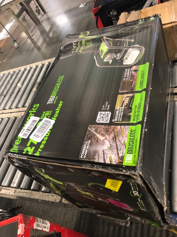View 2 of ** NEW ** Greenworks 2700 PSI (2.3 GPM Max) Brushless Electric Pressure Washer (15°, 25°, 40°, Turbo and Soap Nozzle) for Use On Decks, Fences, Concrete Patios, Sidewalks & More. Medium-Duty