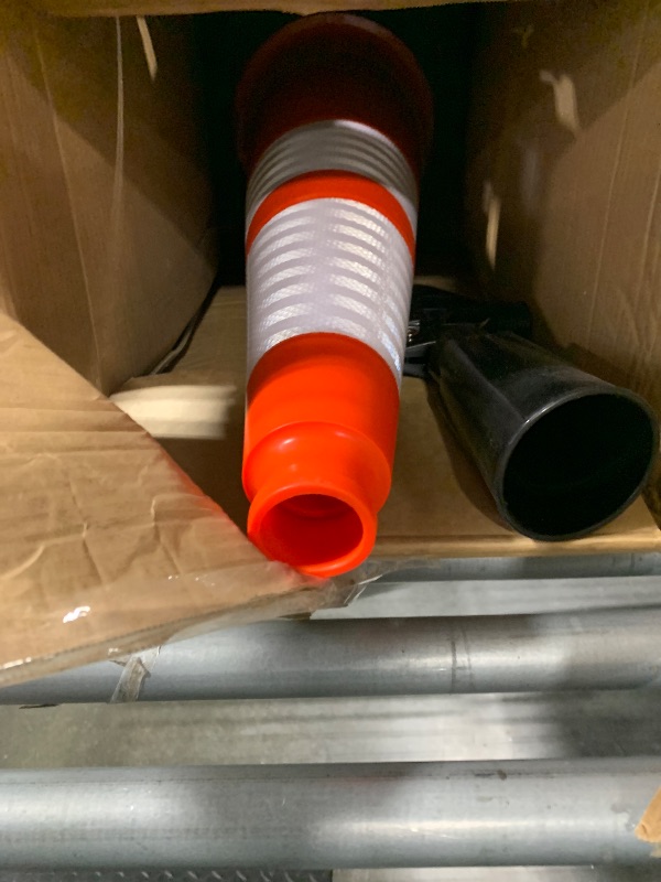 Photo 1 of (8 Cones) BESEA 28” inch Orange PVC Traffic Cones, Black Base Construction Safety Cones Road Parking Cone Structurally Stable Wearproof (28" Height)